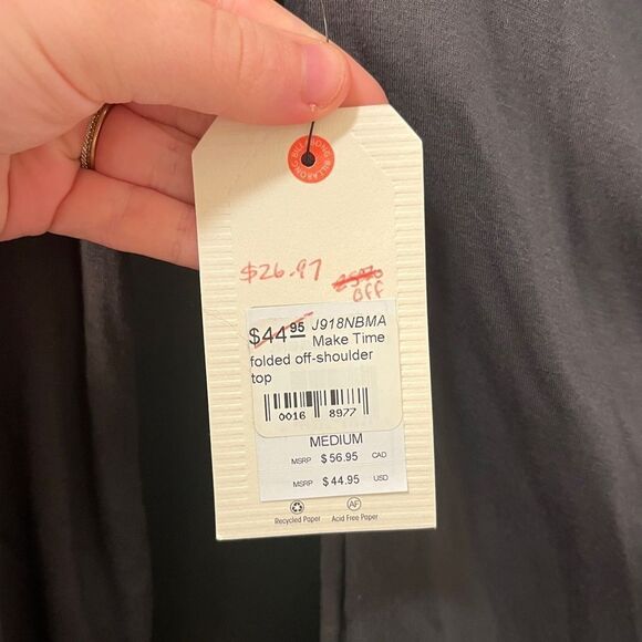 NWT Billabong Make Time Folded Off-Shoulder Top Size Medium - Picture 5 of 5